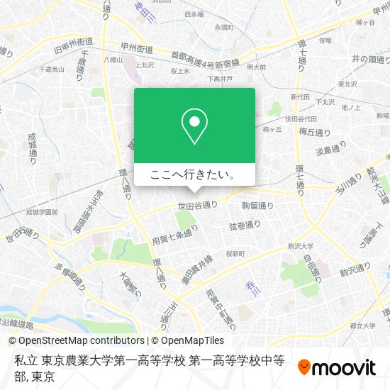 私立 東京農業大学第一高等学校 第一高等学校中等部地図