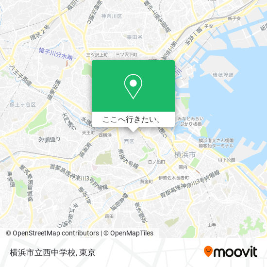 横浜市立西中学校地図