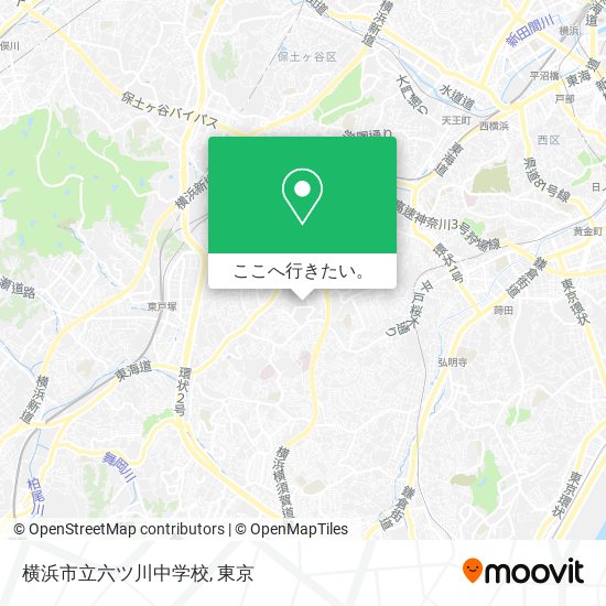 横浜市立六ツ川中学校地図