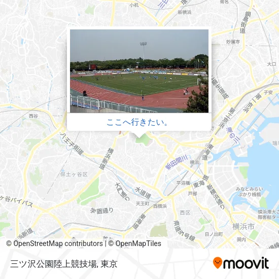 三ツ沢公園陸上競技場地図