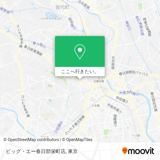 ビッグ・エー春日部栄町店地図
