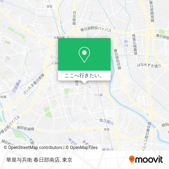 華屋与兵衛 春日部南店地図