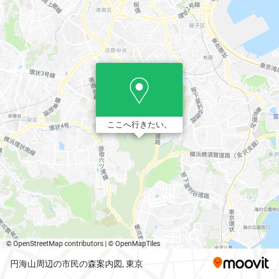 円海山周辺の市民の森案内図地図