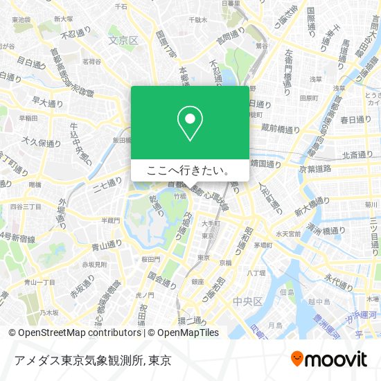 アメダス東京気象観測所地図