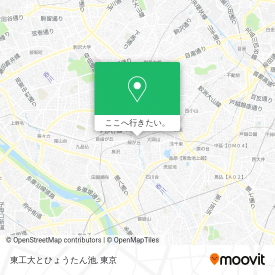 東工大とひょうたん池地図