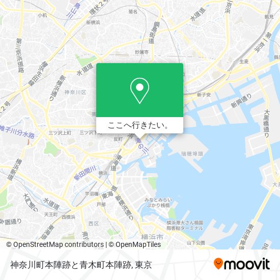 神奈川町本陣跡と青木町本陣跡地図