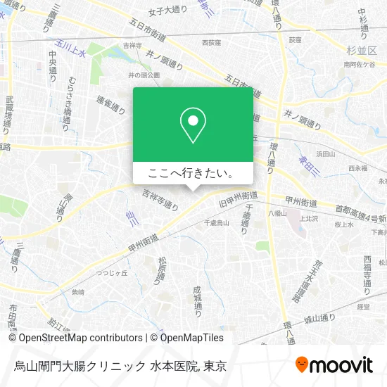 烏山閘門大腸クリニック 水本医院地図