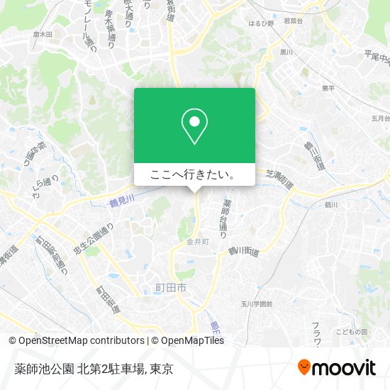 薬師池公園 北第2駐車場地図