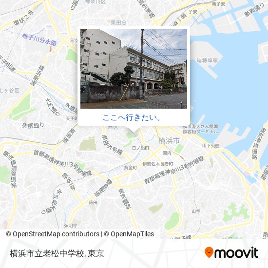 横浜市立老松中学校地図