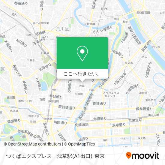 つくばエクスプレス　浅草駅(A1出口)地図