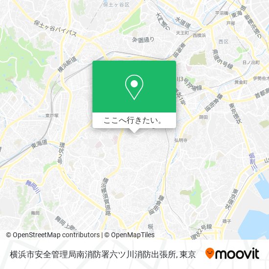 横浜市安全管理局南消防署六ツ川消防出張所地図