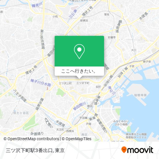 三ツ沢下町駅3番出口地図