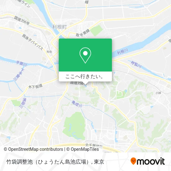 竹袋調整池（ひょうたん島池広場）地図
