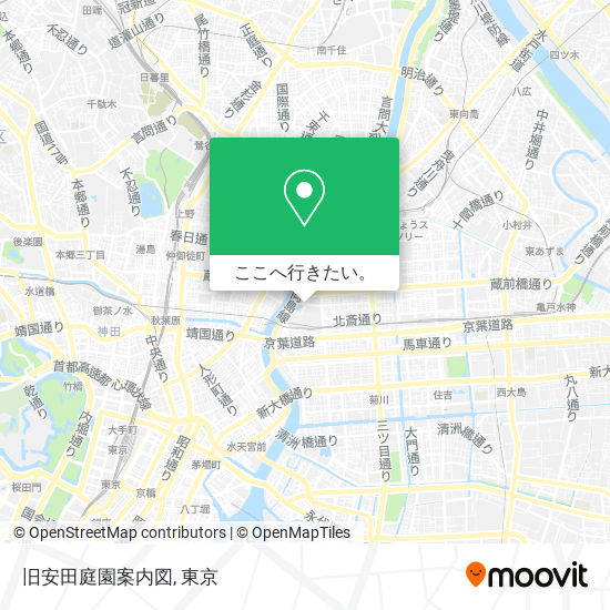 旧安田庭園案内図地図