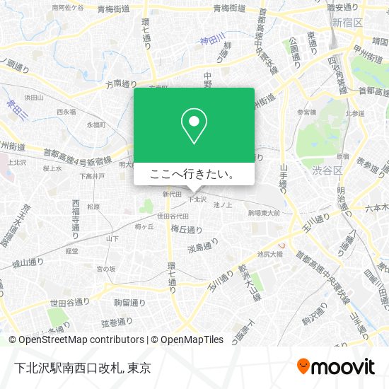 下北沢駅南西口改札地図
