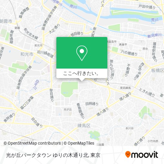 光が丘パークタウン ゆりの木通り北地図