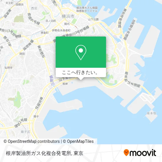 根岸製油所ガス化複合発電所地図