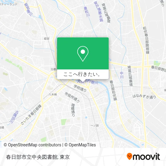 春日部市立中央図書館地図