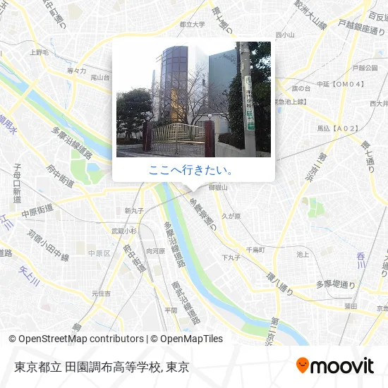 東京都立 田園調布高等学校地図