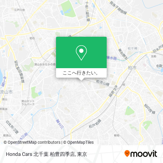Honda Cars 北千葉 柏豊四季店地図