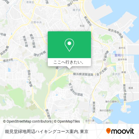 能見堂緑地周辺ハイキングコース案内地図