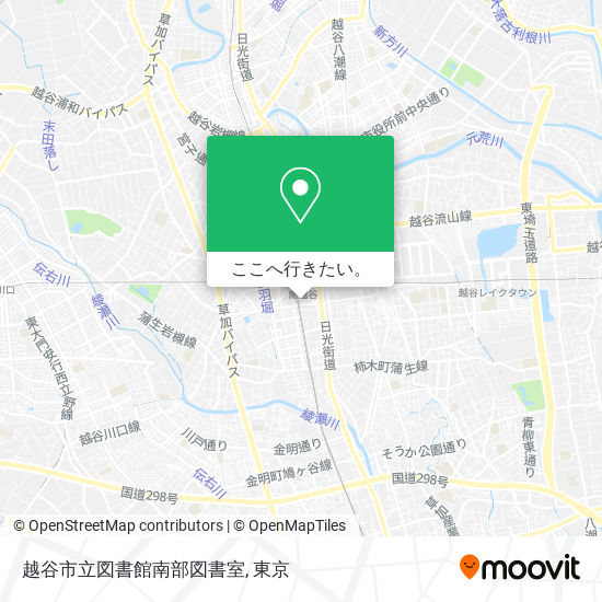 越谷市立図書館南部図書室地図