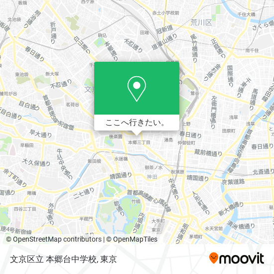 文京区立 本郷台中学校地図