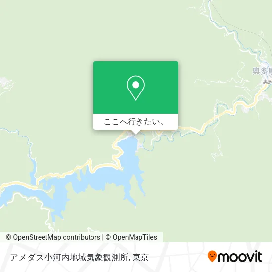 アメダス小河内地域気象観測所地図