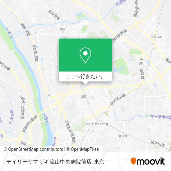 デイリーヤマザキ流山中央病院前店地図