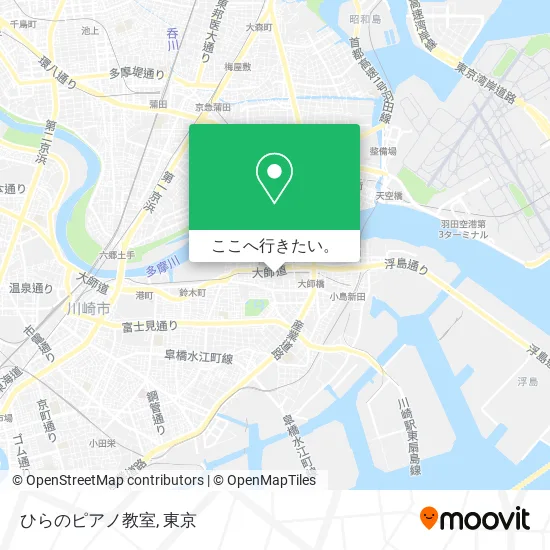 ひらのピアノ教室地図