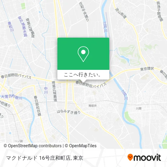 マクドナルド 16号庄和町店地図