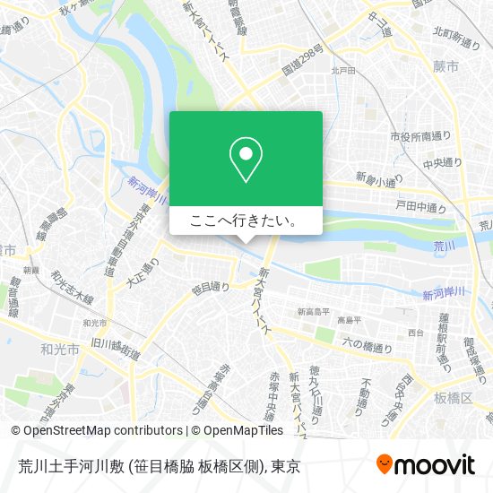 荒川土手河川敷 (笹目橋脇 板橋区側)地図