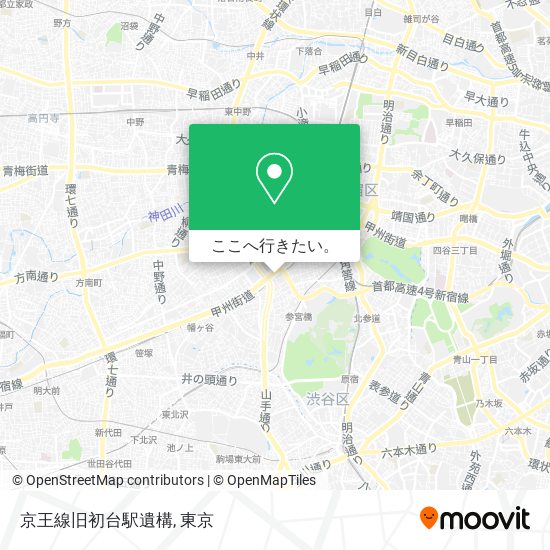 京王線旧初台駅遺構地図
