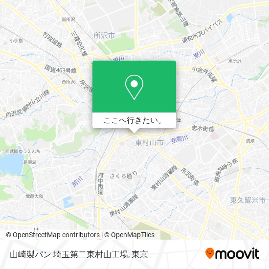 山崎製パン 埼玉第二東村山工場地図