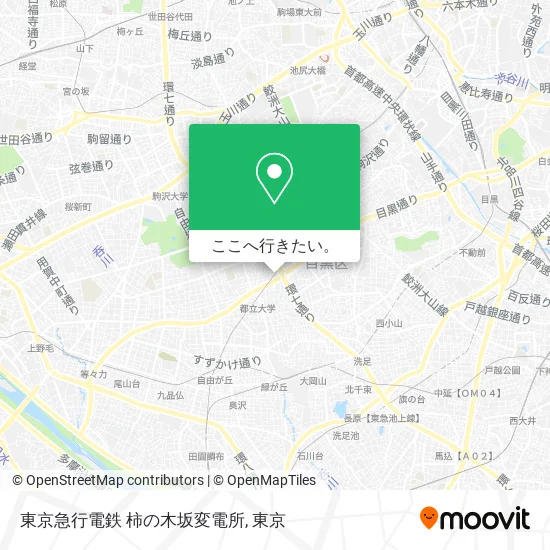 東京急行電鉄 柿の木坂変電所地図