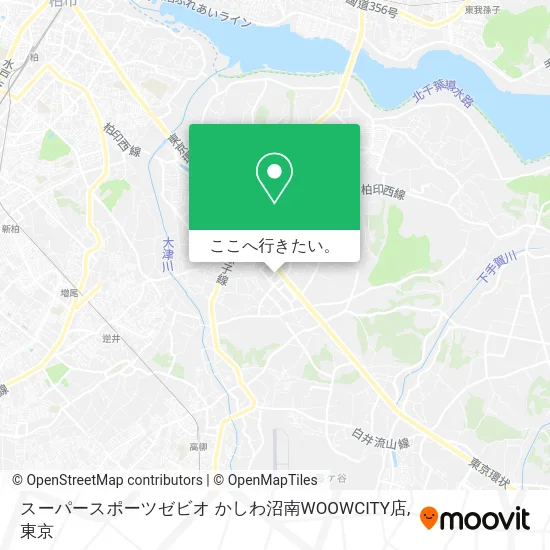 スーパースポーツゼビオ かしわ沼南WOOWCITY店地図