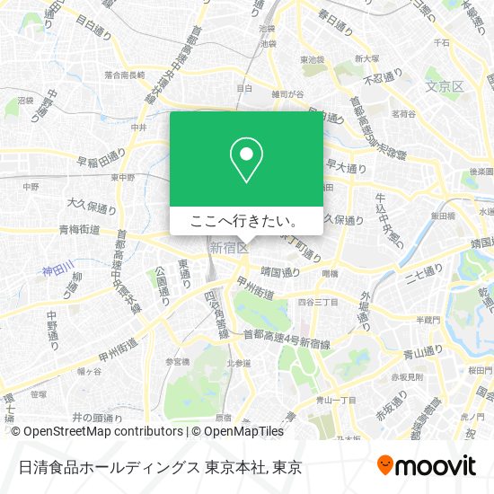 日清食品ホールディングス 東京本社地図