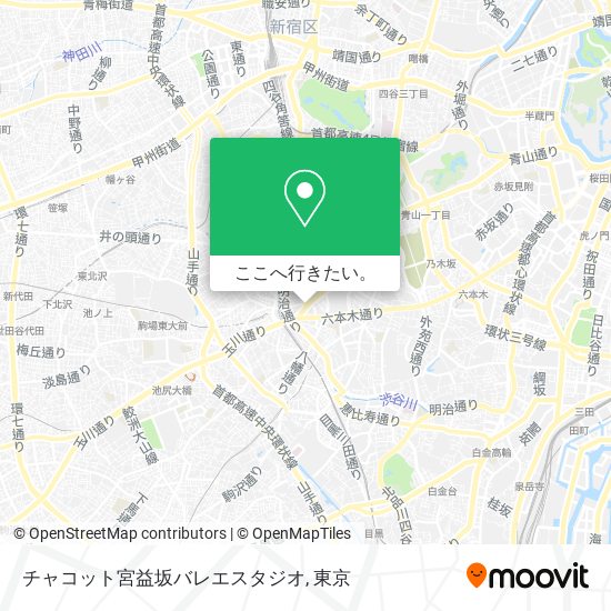 チャコット宮益坂バレエスタジオ地図