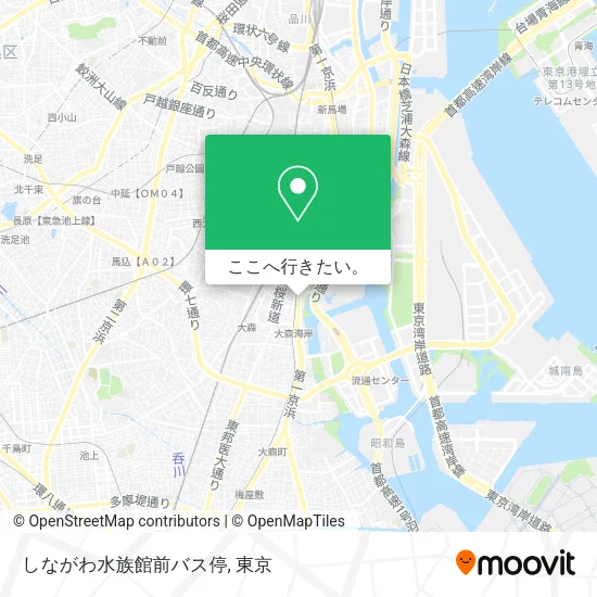 しながわ水族館前バス停地図
