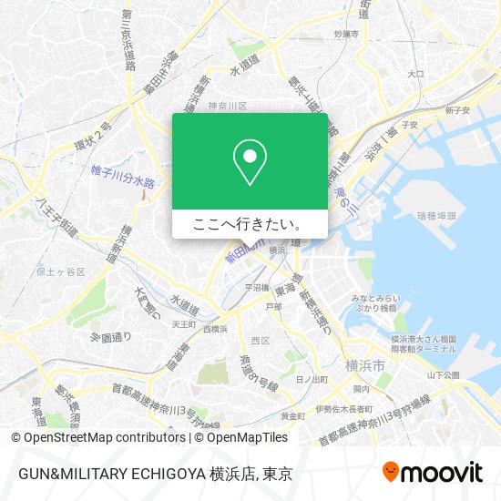 GUN&MILITARY ECHIGOYA 横浜店地図