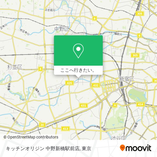 キッチンオリジン 中野新橋駅前店地図
