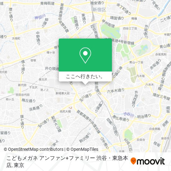 こどもメガネ アンファン+ファミリー 渋谷・東急本店地図