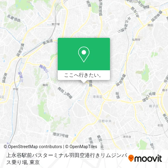 上永谷駅前バスターミナル羽田空港行きリムジンバス乗り場地図