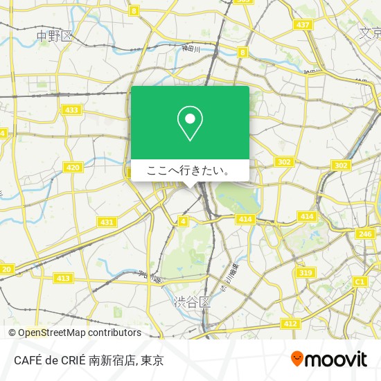 CAFÉ de CRIÉ 南新宿店地図