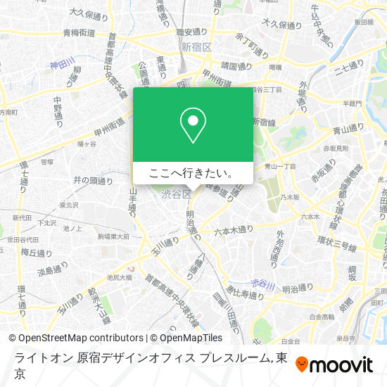 ライトオン 原宿デザインオフィス プレスルーム地図