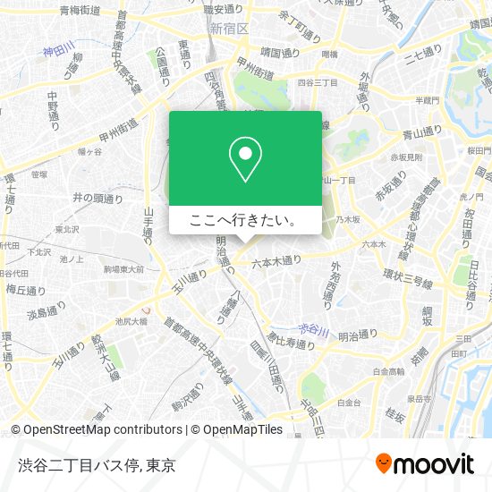 渋谷二丁目バス停地図