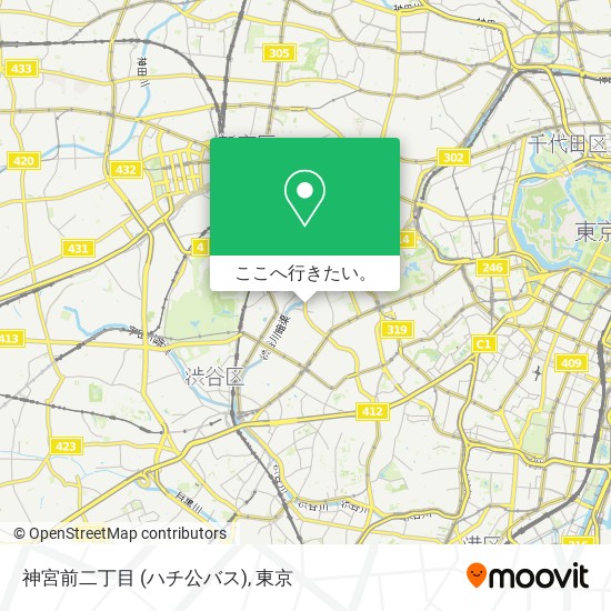 神宮前二丁目 (ハチ公バス)地図