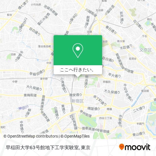 早稲田大学63号館地下工学実験室地図