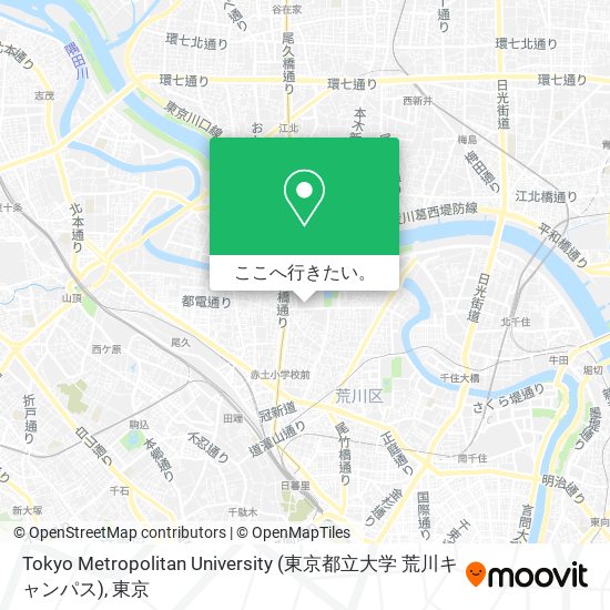 Tokyo Metropolitan University (東京都立大学 荒川キャンパス)地図