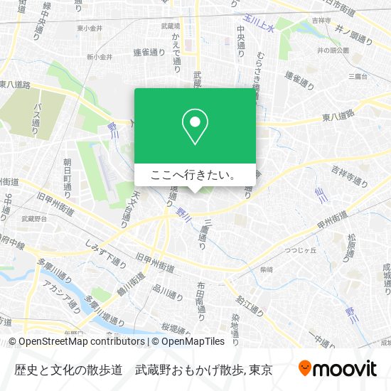 歴史と文化の散歩道　武蔵野おもかげ散歩地図